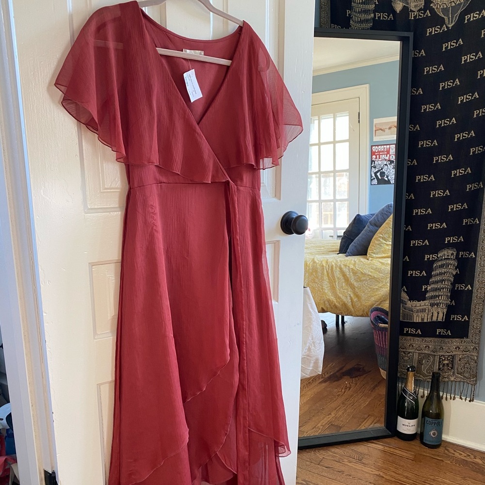 Red Multi-Layer Maxi Dress